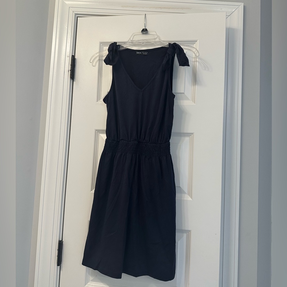 SHEIN Blue Sleeveless Midi Sundress for Work